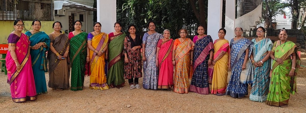 Group photo women Happy New Year Celebrations on 2-1- 2025 at senior Citizen Bhavan 